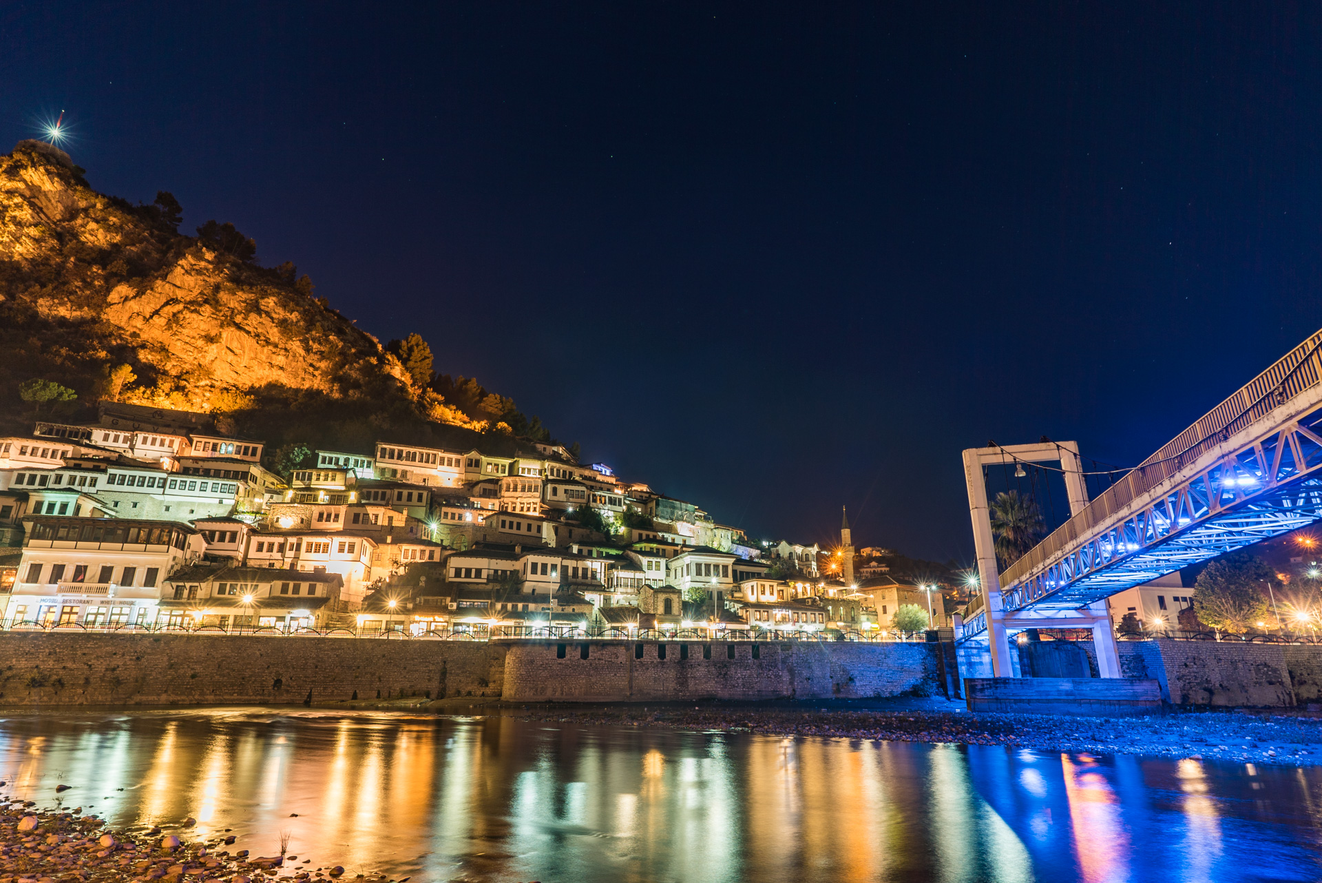 Berat City by night