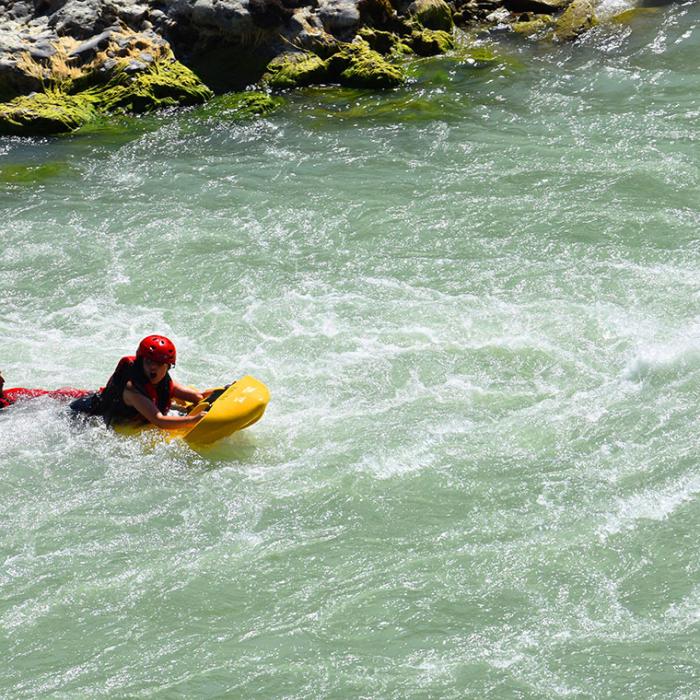 Hydrospeed in Vjosa river - The blue heart of Europe