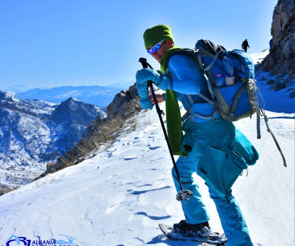 Snowshoeing In the holy Mountain of Tomorr