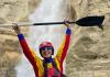 Alma Spathara paddling in Osumi Canyon 